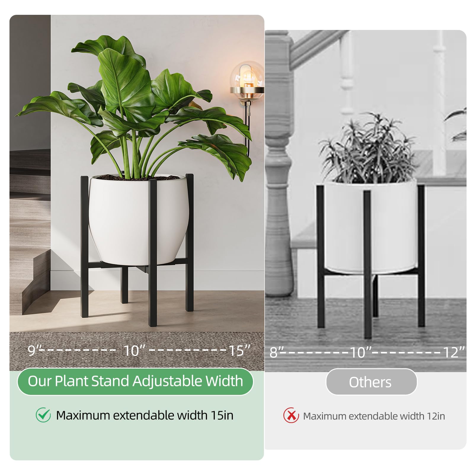 Rioneta stable cross-structure keeps pots steady on any floor