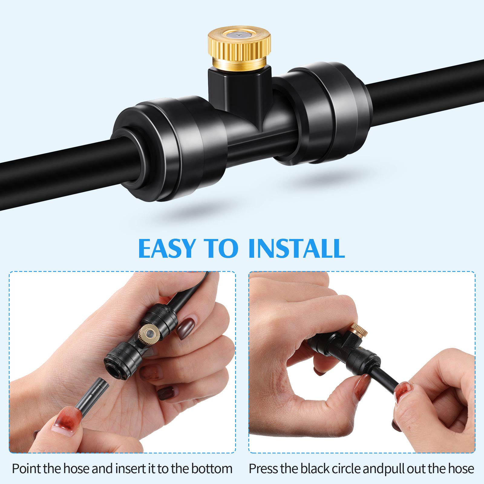 Ripeng black plugs to seal unused lines and keep installation tidy