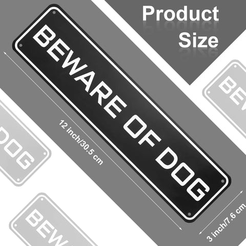 Ripeng dog warning sign aluminum for outdoor use on fences or gates.