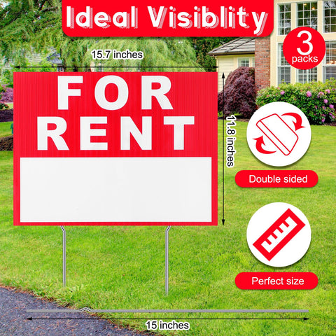 Ripeng double‑sided rent sign showing information from both sides