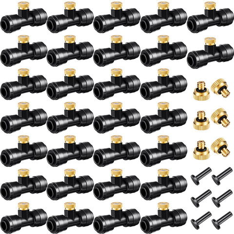 Ripeng misting nozzle tees kit with 30 pieces for versatile cooling setups