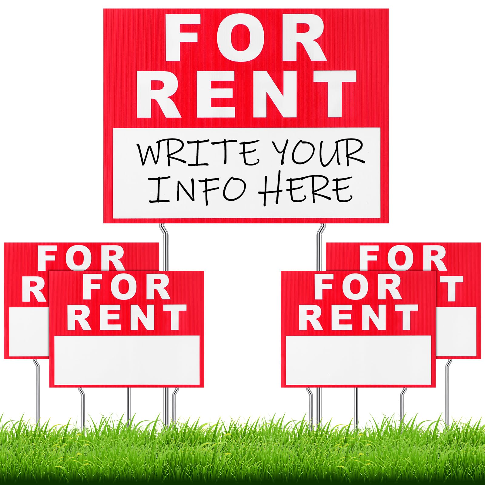 Ripeng rent sign 4-pack ready for outdoor display to attract tenants