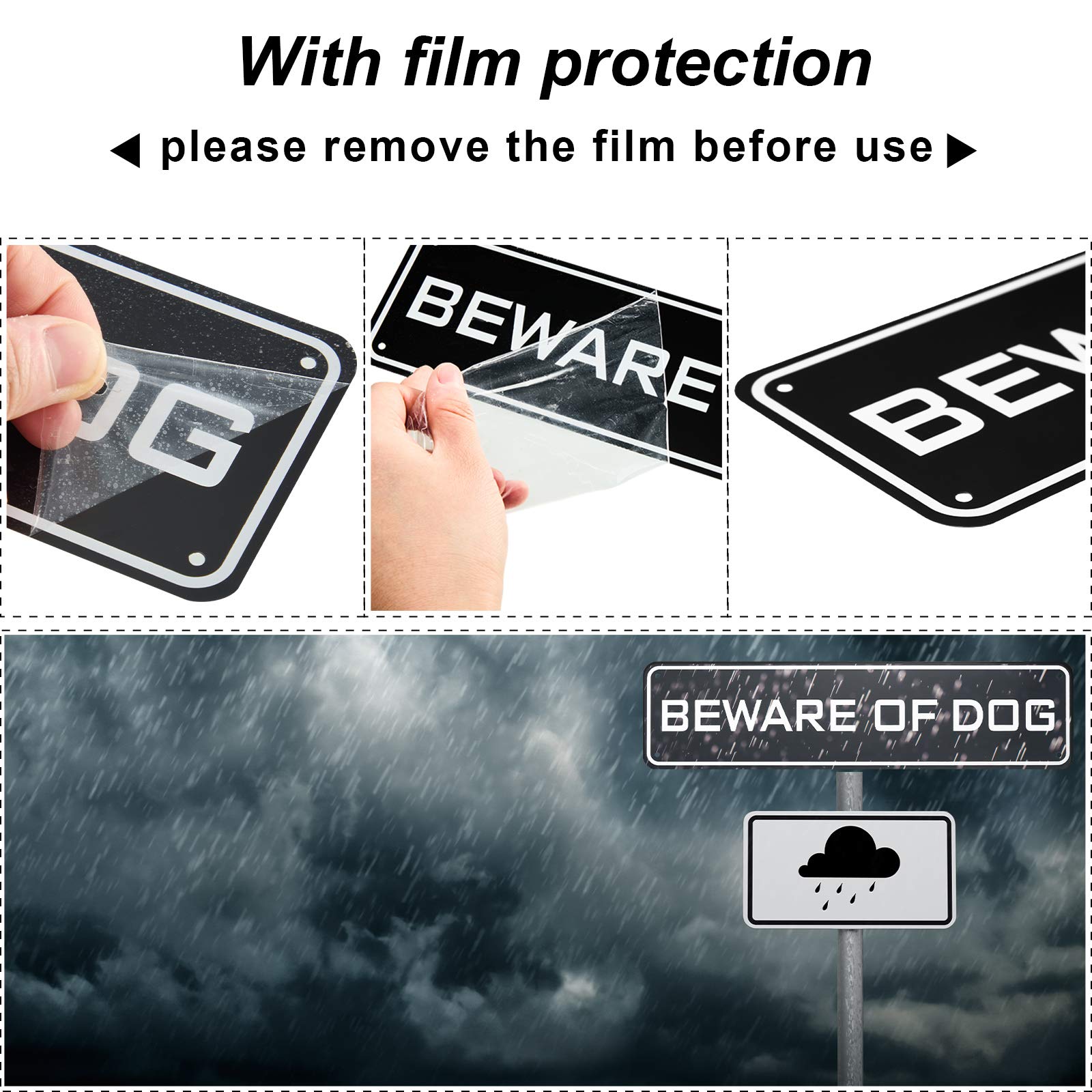 Ripeng weatherproof dog sign keeps messages legible in rain or sun.