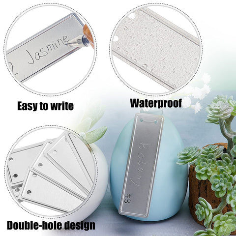 Ripeng writable aluminum tags provide space for plant notes.