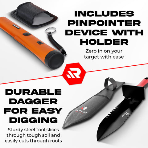 RipTic included dagger-digger and holster streamline digs.