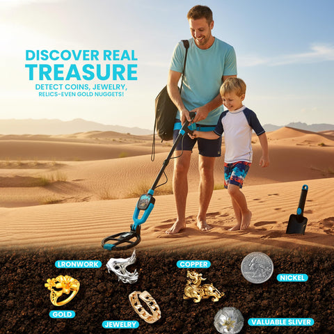 RIPTIC Kids Metal Detector shovel accessory for easy digging during hunts.