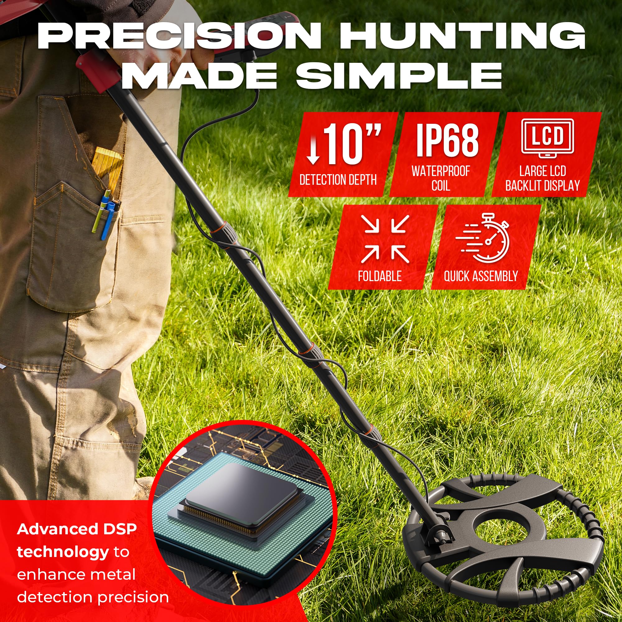 RipTic pinpointer tool aiding precise digging on beaches.
