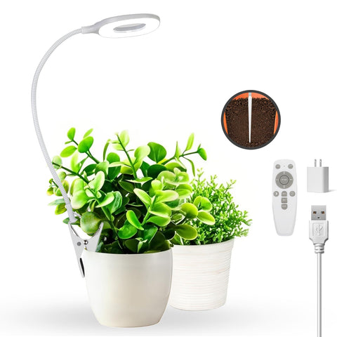 RIRIBEN full spectrum grow light clip-on boosts indoor plant growth