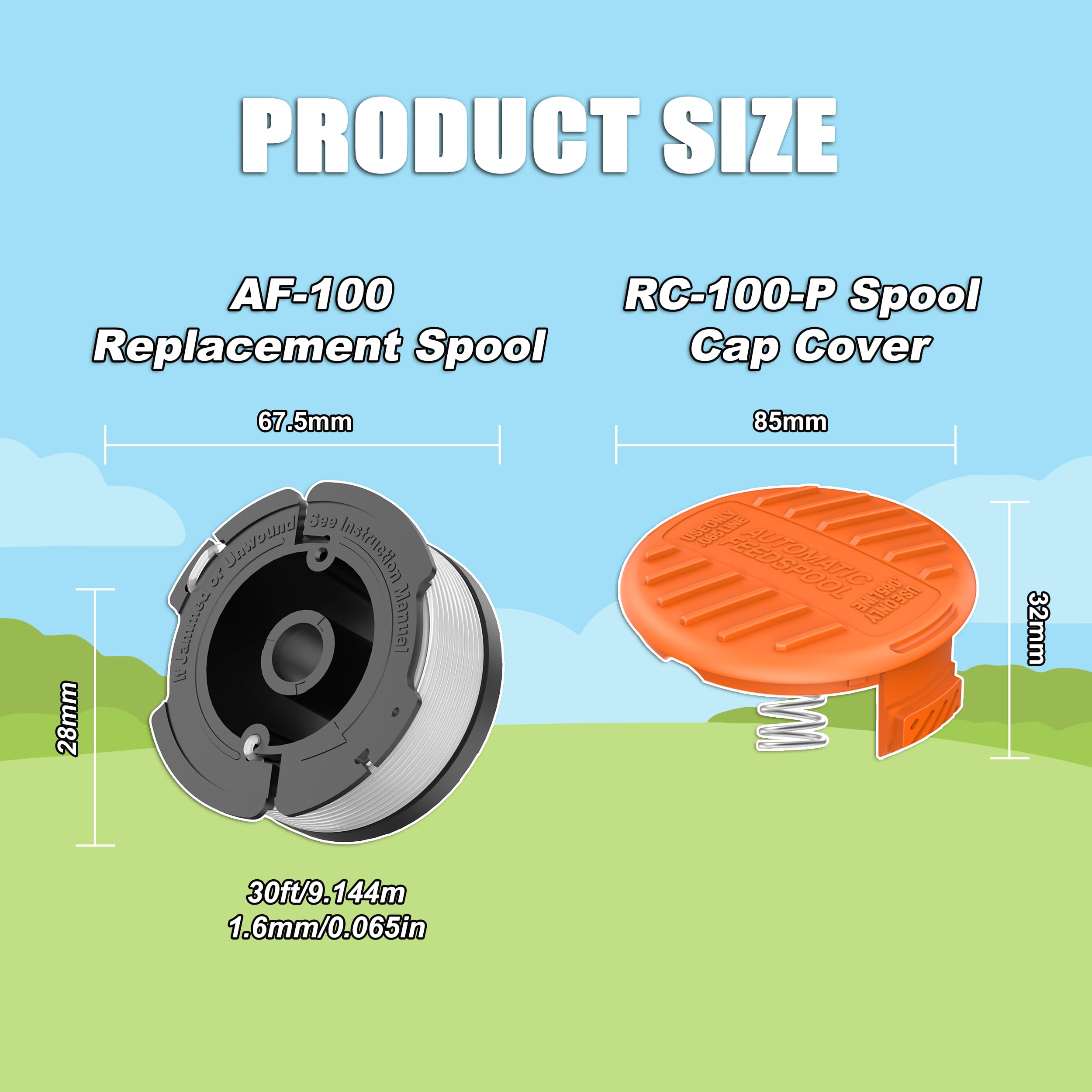 RISELION af-100-spool with durable nylon material minimizes breakage under heavy grass.