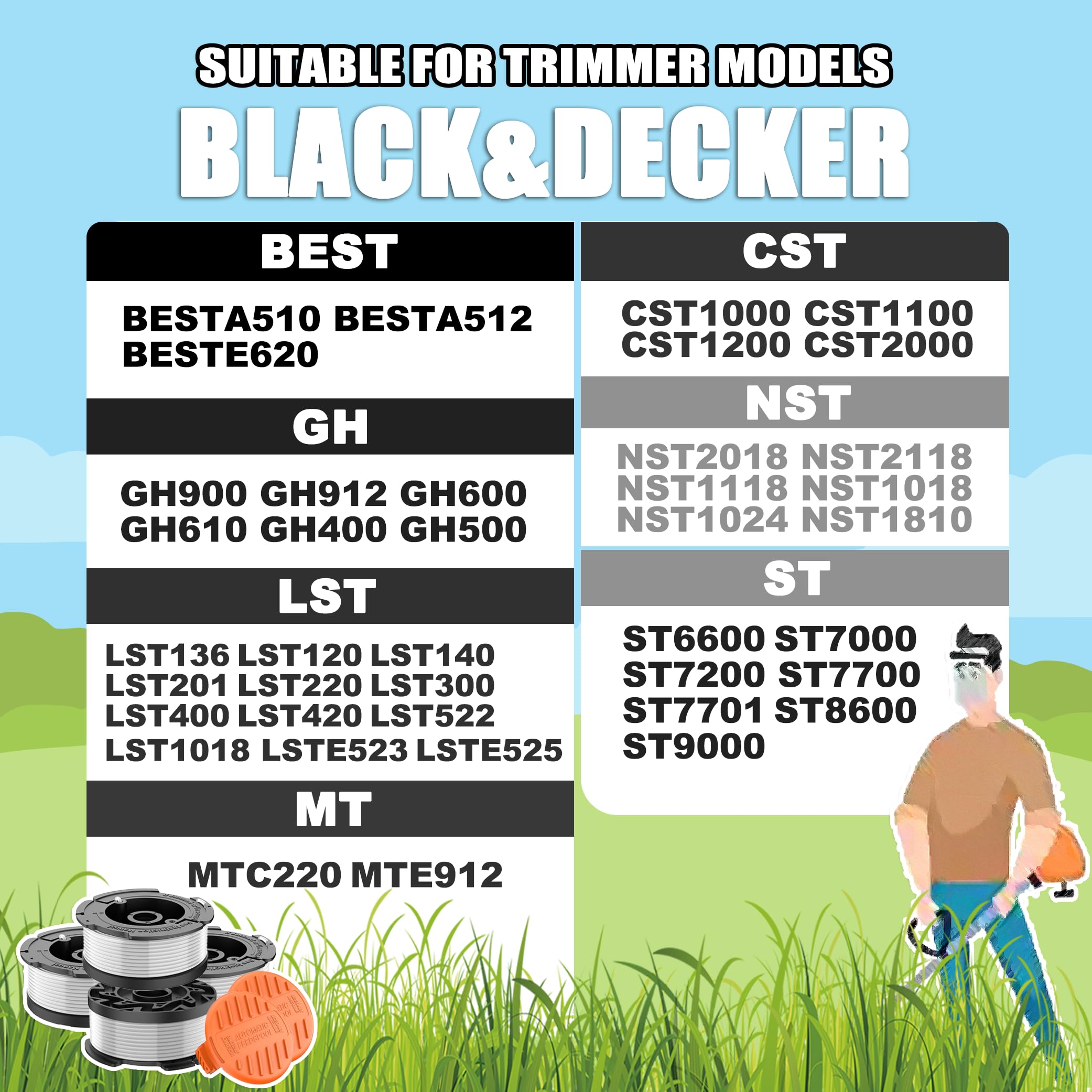 RISELION afs automatic-feed spool provides quick line feeding and extended trimming reach.