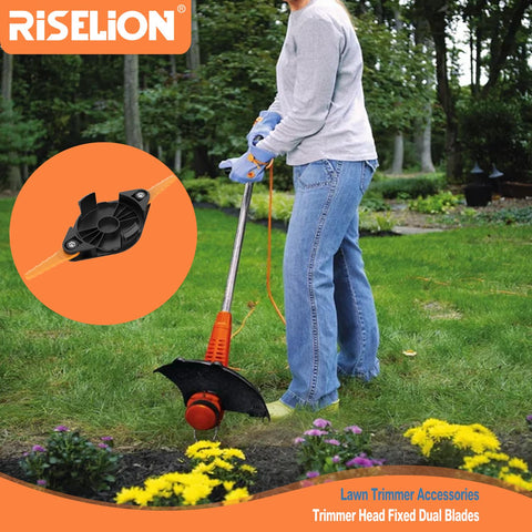 RISELION bladed head caution on edges to protect fences and hard surfaces
