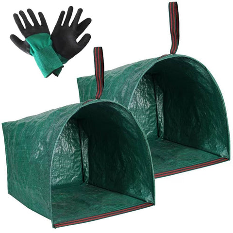 RISETEX 72-gallon garden bag with large dustpan opening for easy loading.