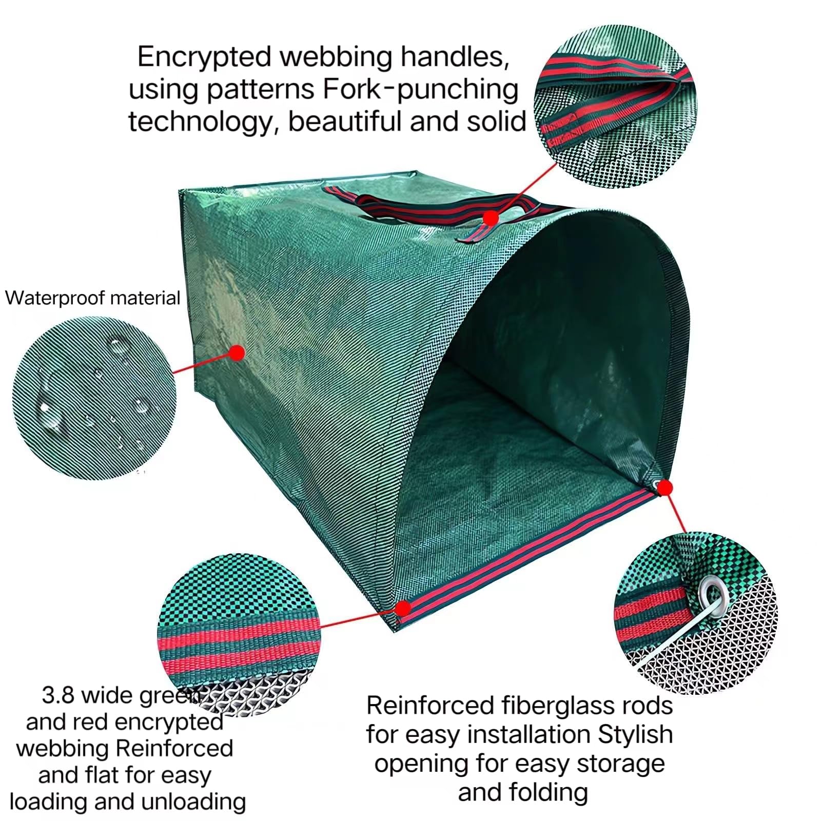 RISETEX large-capacity yard bags ready to collect leaves and clippings.