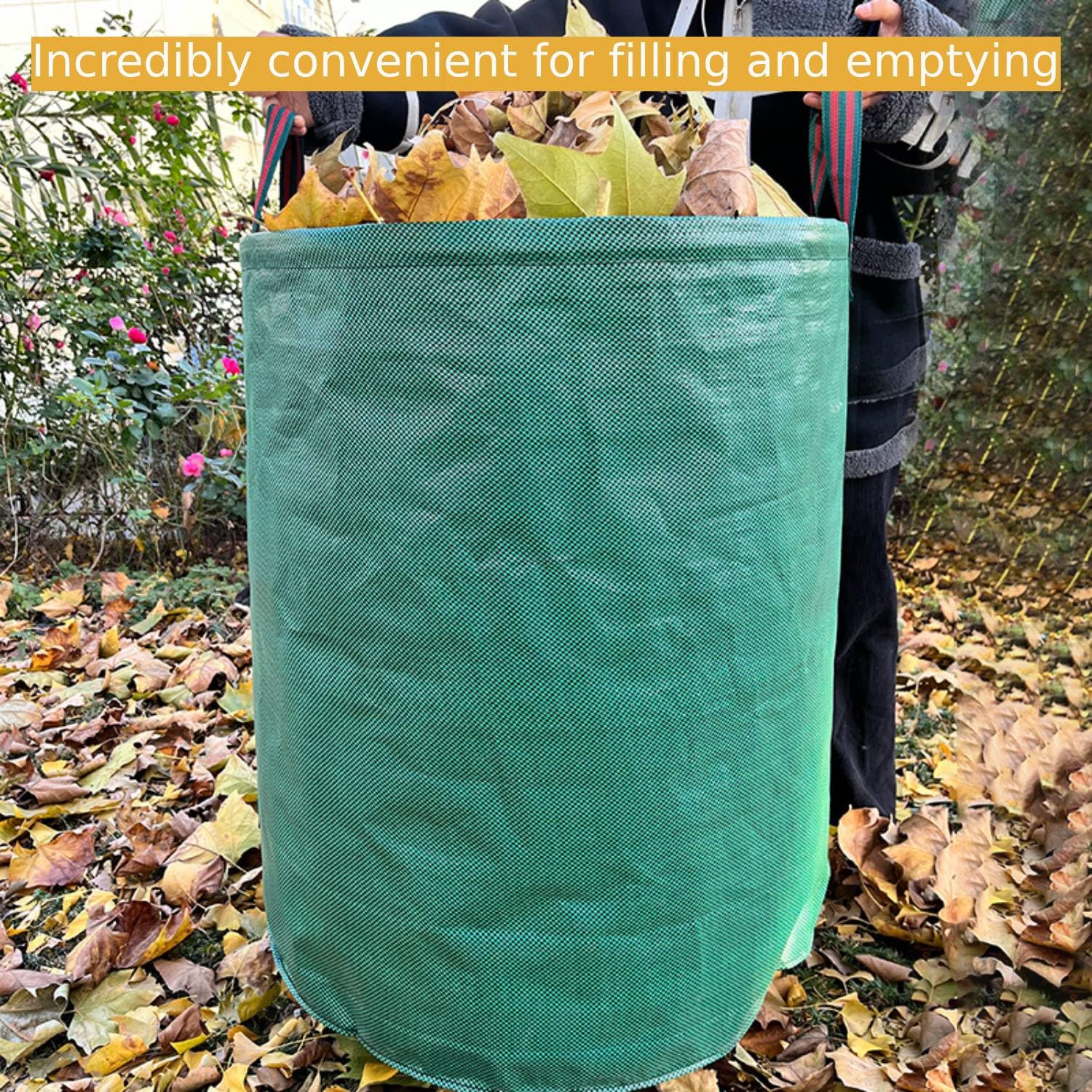 RISETEX Leaf Collector 3-Pack is easy to transport around the yard for cleanup.