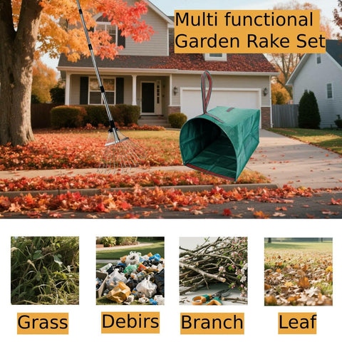 RISETEX dustpan type bags for easy disposal after raking