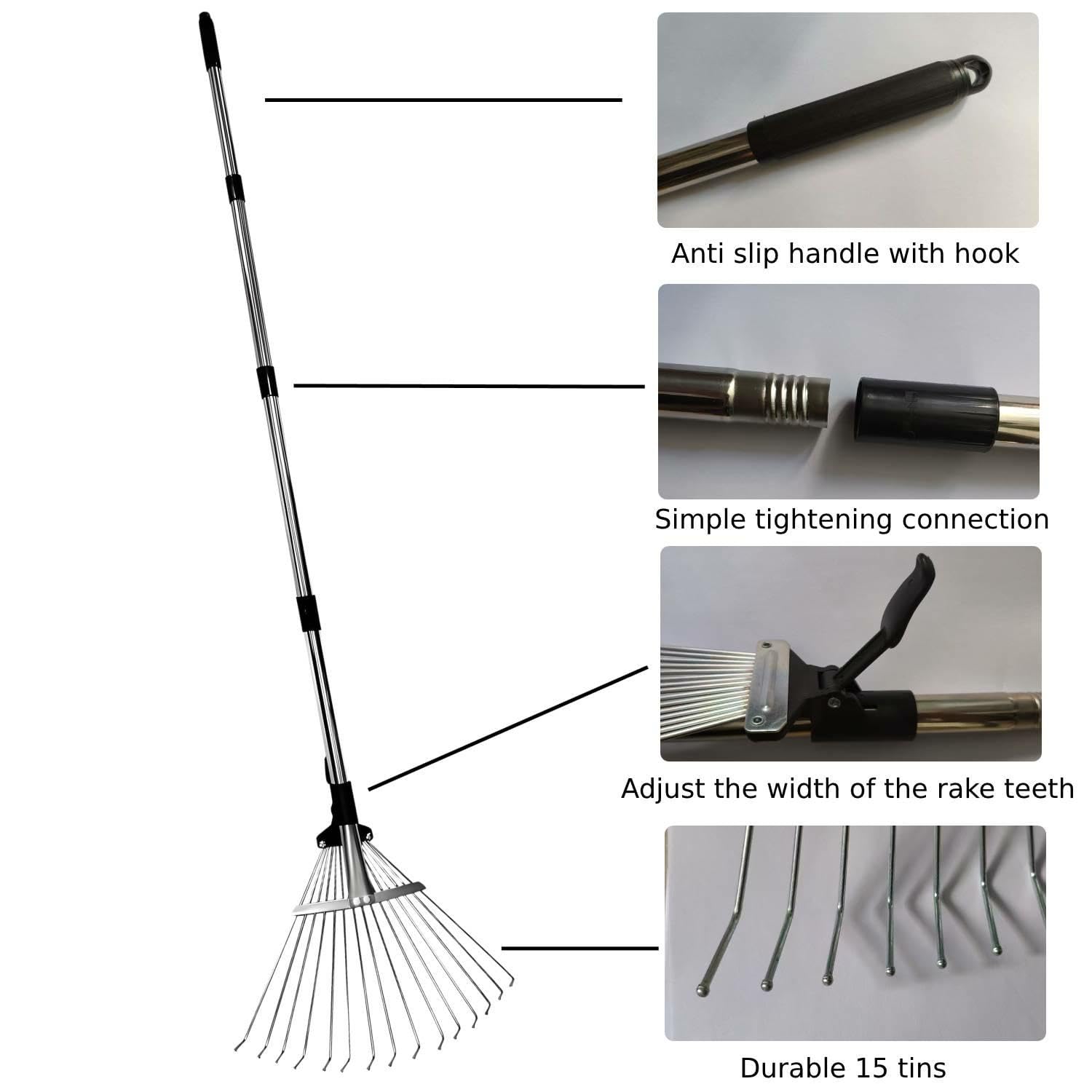 RISETEX ergonomic grip reduces fatigue during raking tasks