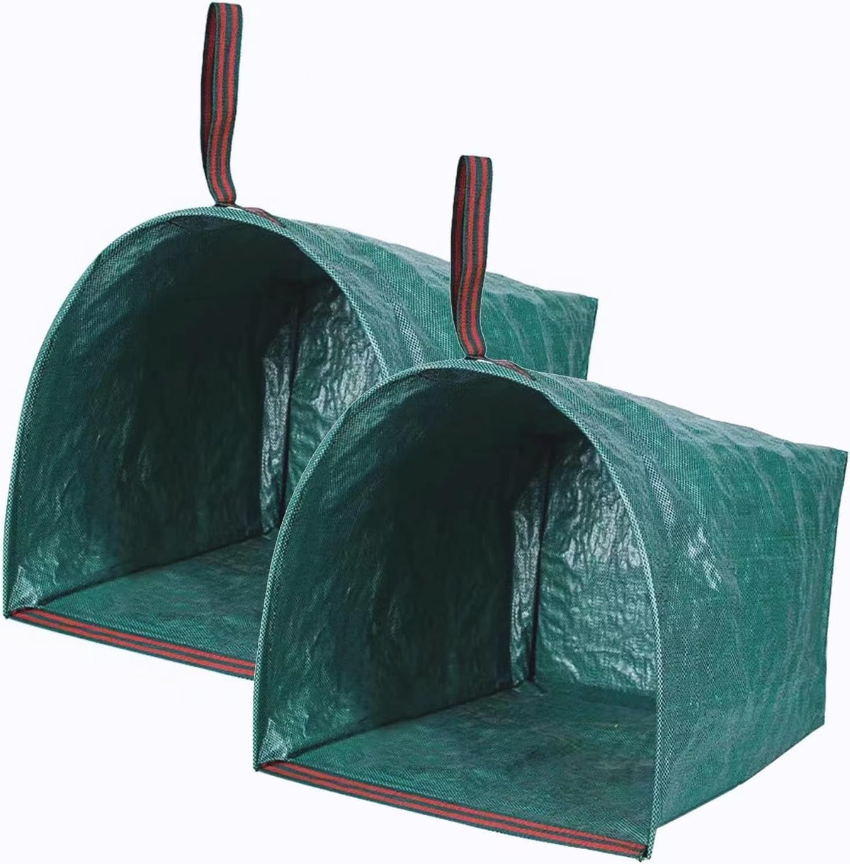 RISETEX yard waste bags with dustpan design for quick leaf pickup.