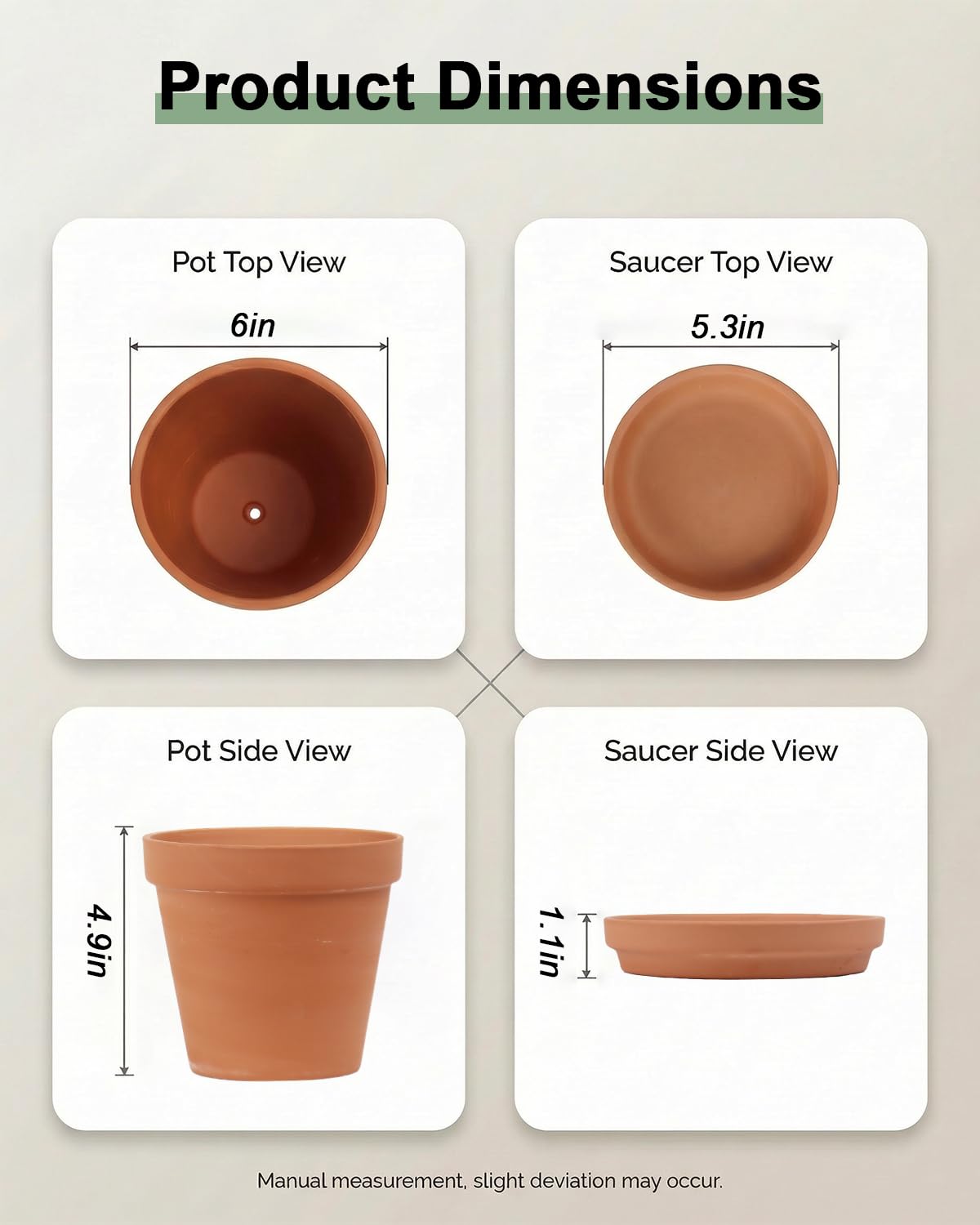Riseuvo 4-pack terracotta pots perfect for organizing multiple plants