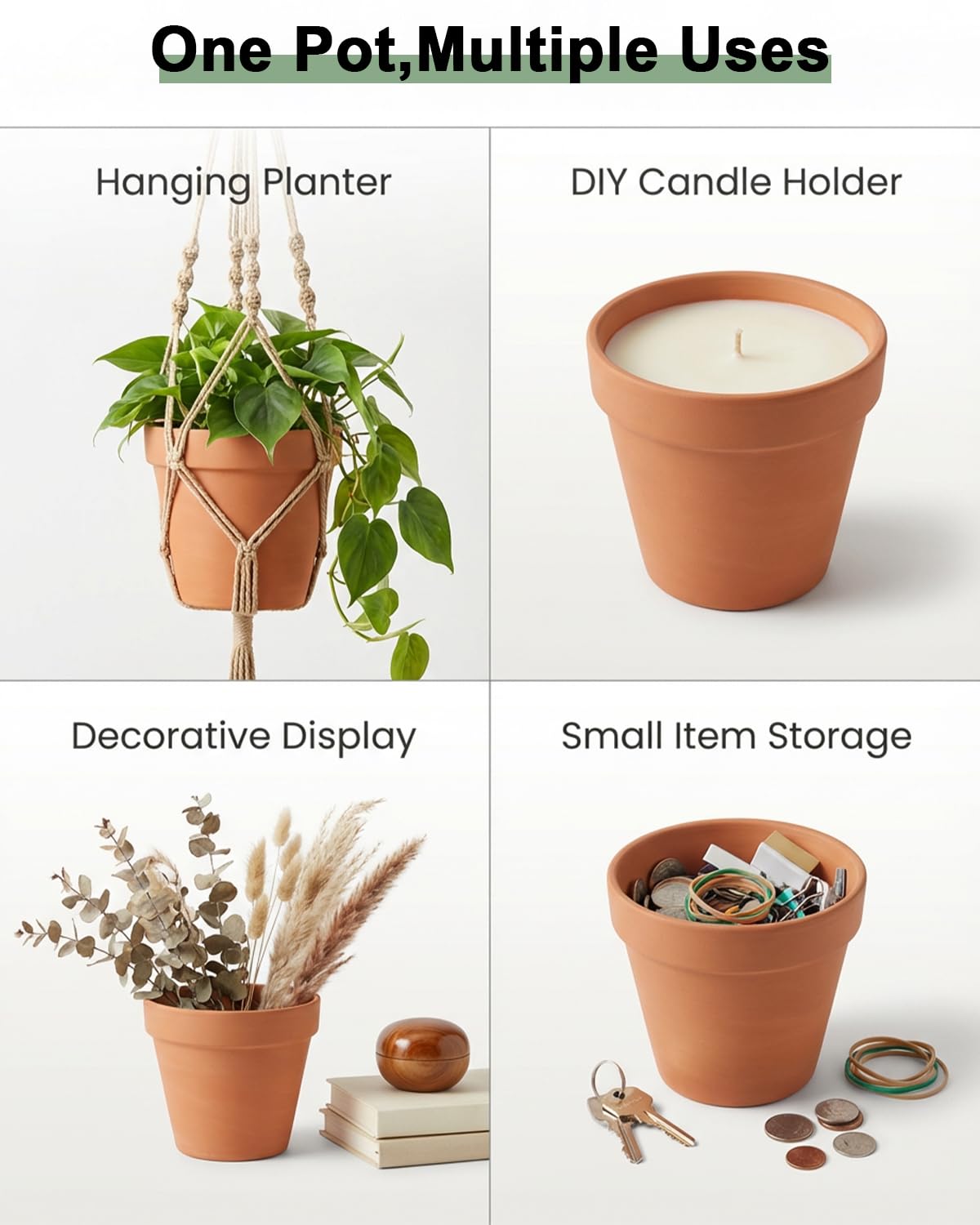  Riseuvo seed-starting clay pots ideal for small-space DIY gardening projects.