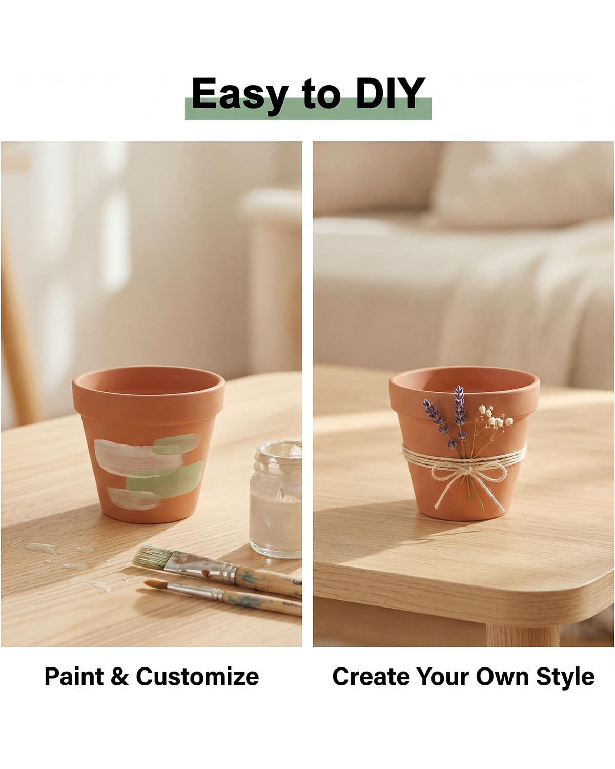 Riseuvo wedding or baby shower favors in elegant terracotta pots