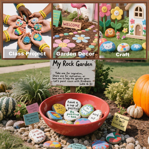 RITOLLO 26pcs river rock set supports creative crafts in bulk.