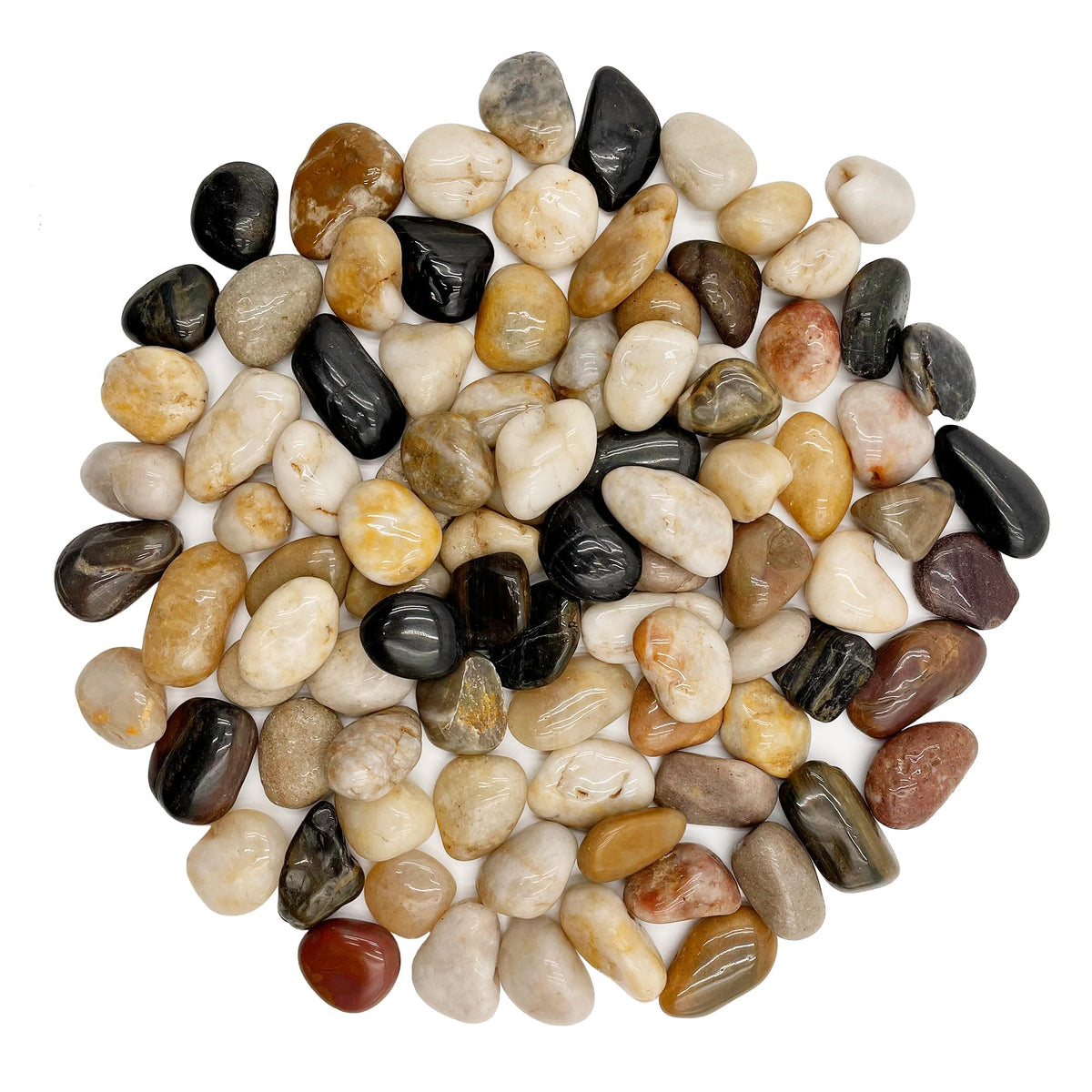 Ritollo River Rocks 3/8 to 1-inch pebbles add natural texture to pots and terrariums.