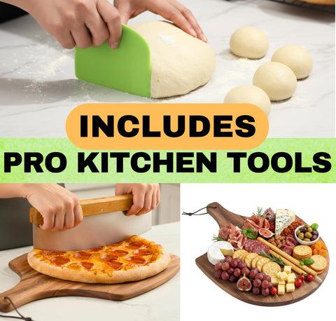 Ritual Life dough tool scraper helps portion and tidy the workspace.