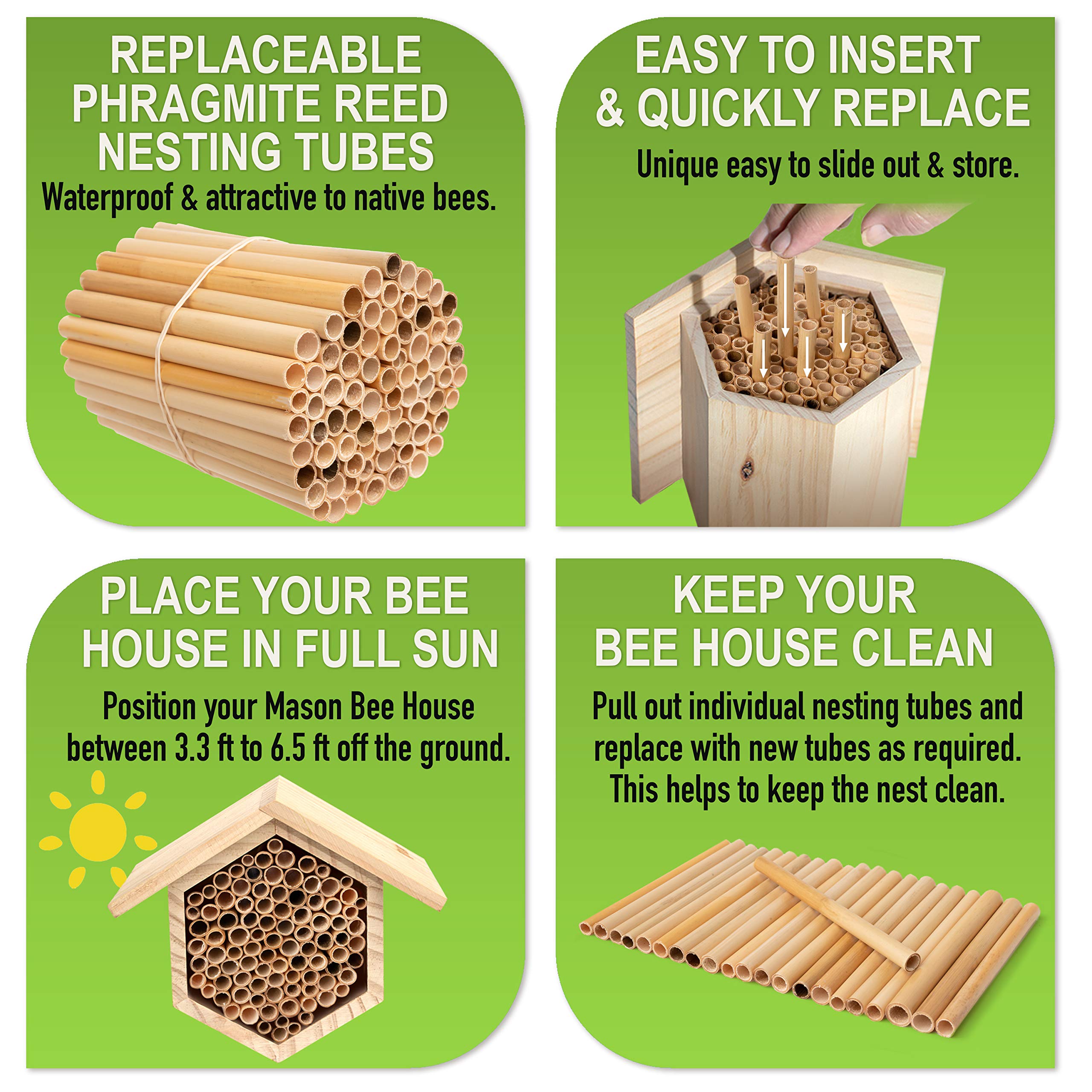 Rivajam environmentally friendly nesting tubes from sustainable materials.