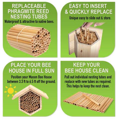Rivajam environmentally friendly nesting tubes from sustainable materials.