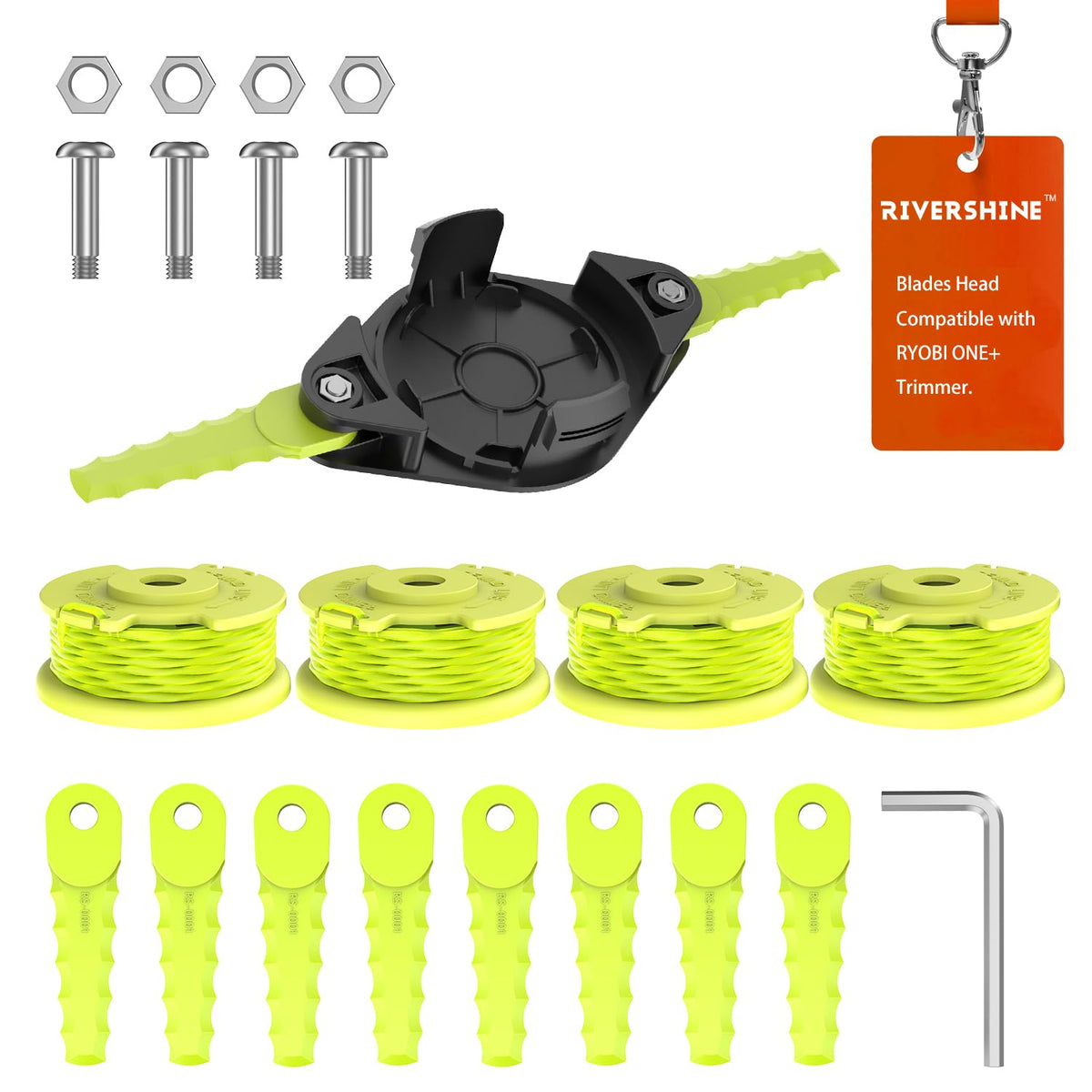 Rivershine ACFHRL2 head assembly ready for Ryobi replacement on a trimmer