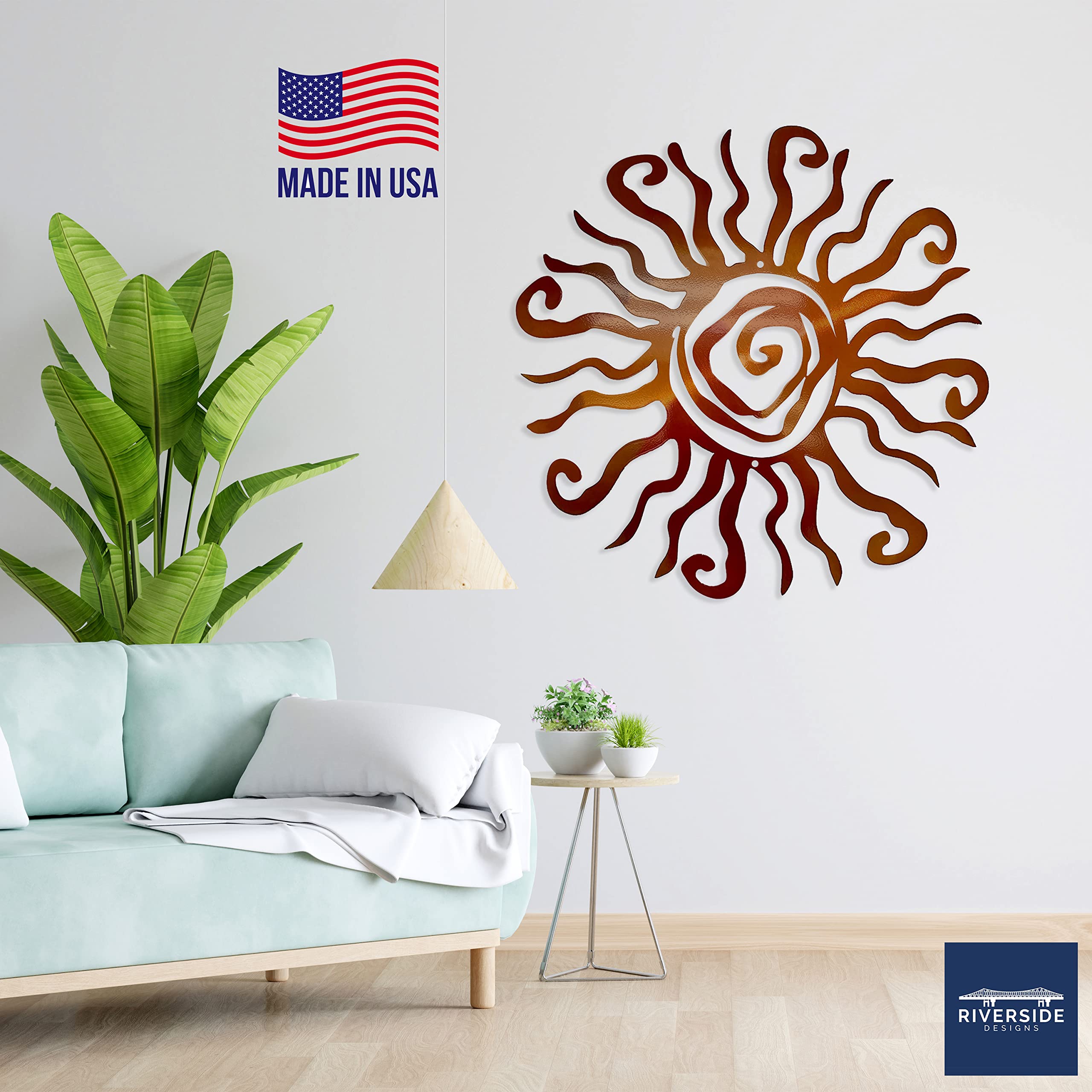 Riverside Designs Wacky Sun wall art durable year-round sculpture
