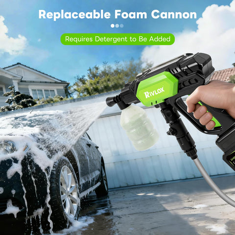 Rivlox 6-in-1 nozzle patterns enable versatile cleaning.