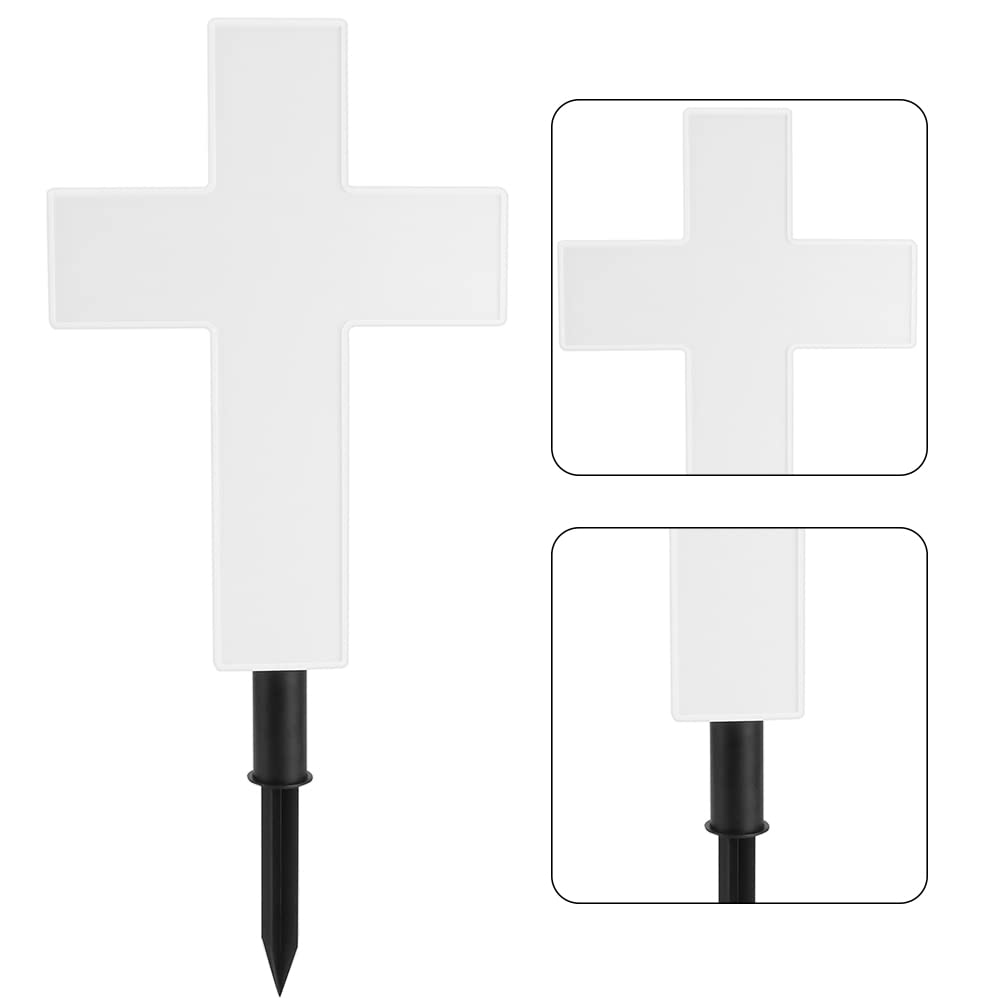 Rivonthex outdoor cross lighting brightens walkways and borders.