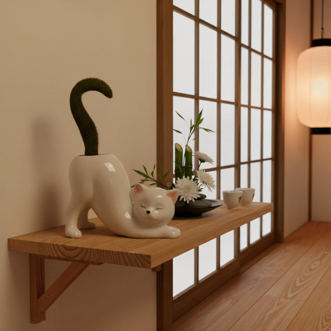 Rivonthex tailless cat planter gift-ready packaging; makes a charming present