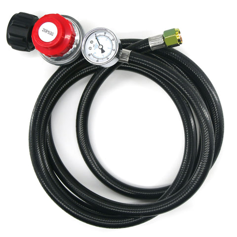 Rixordd 5ft regulator with gauge provides precise pressure for safe propane cooking.