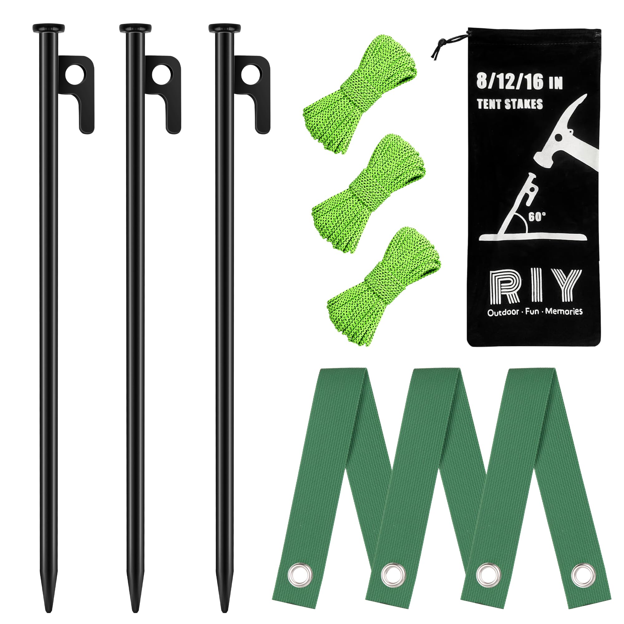 RIY heavy-duty tree stakes with 12-inch stakes provide strong upright support for leaning trees