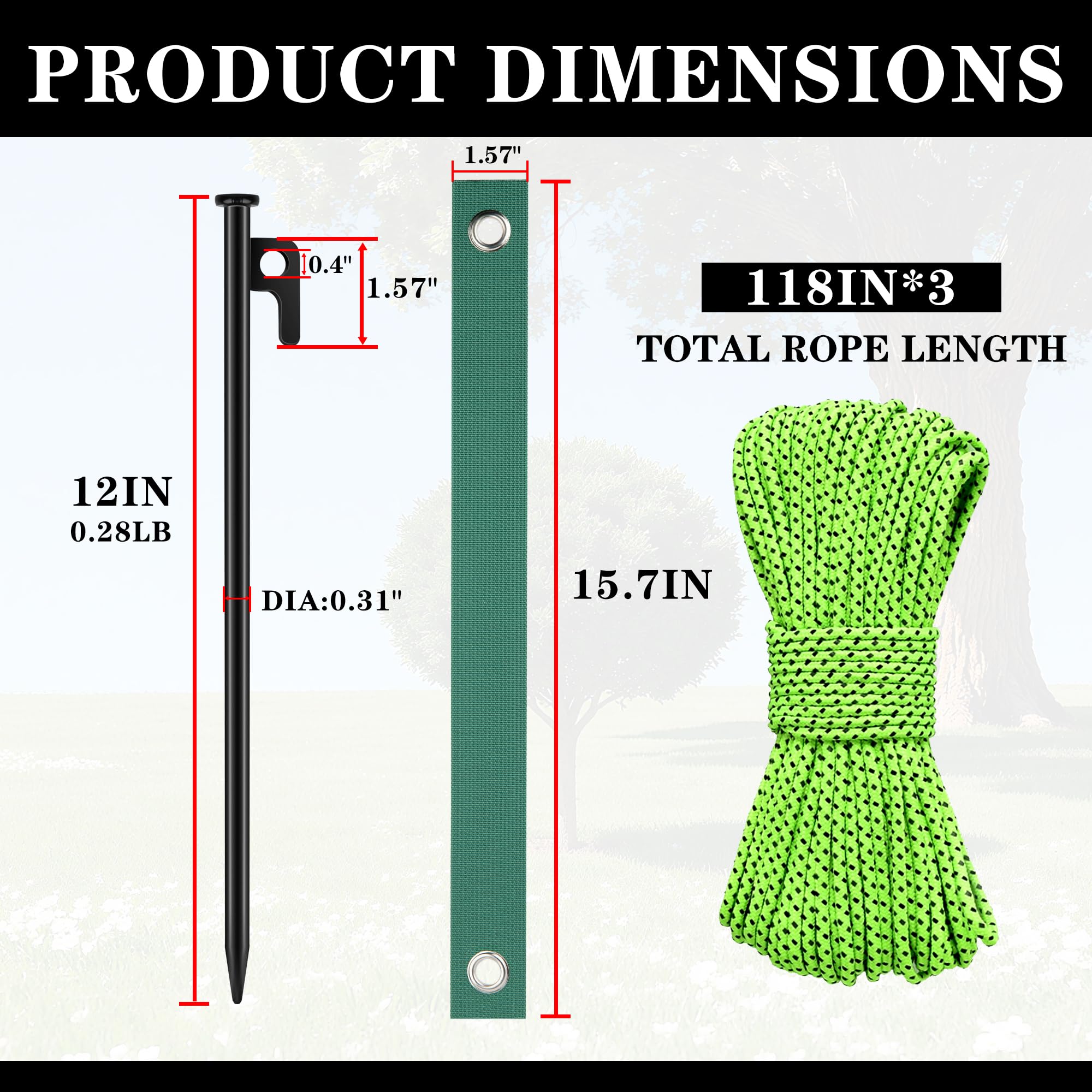 RIY crossbar design adds stability to the stake setup for wind resistance