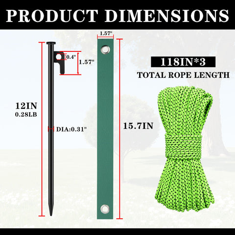 RIY crossbar design adds stability to the stake setup for wind resistance