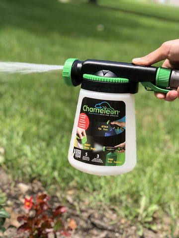 Chameleon fan pattern provides broad coverage for garden beds