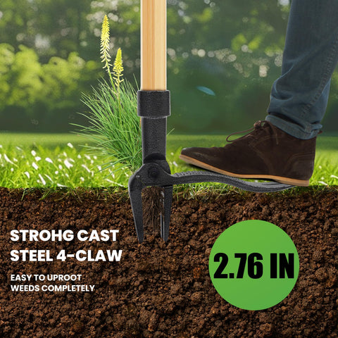 Rlipily 4-claw steel head pulls weeds with roots