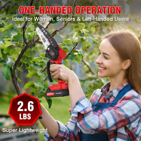 RLSOO dual battery pack powering longer pruning sessions.