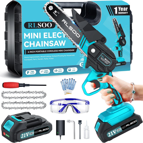 RLSOO Mini Chainsaw cutting-log-6in for quick home wood cutting tasks
