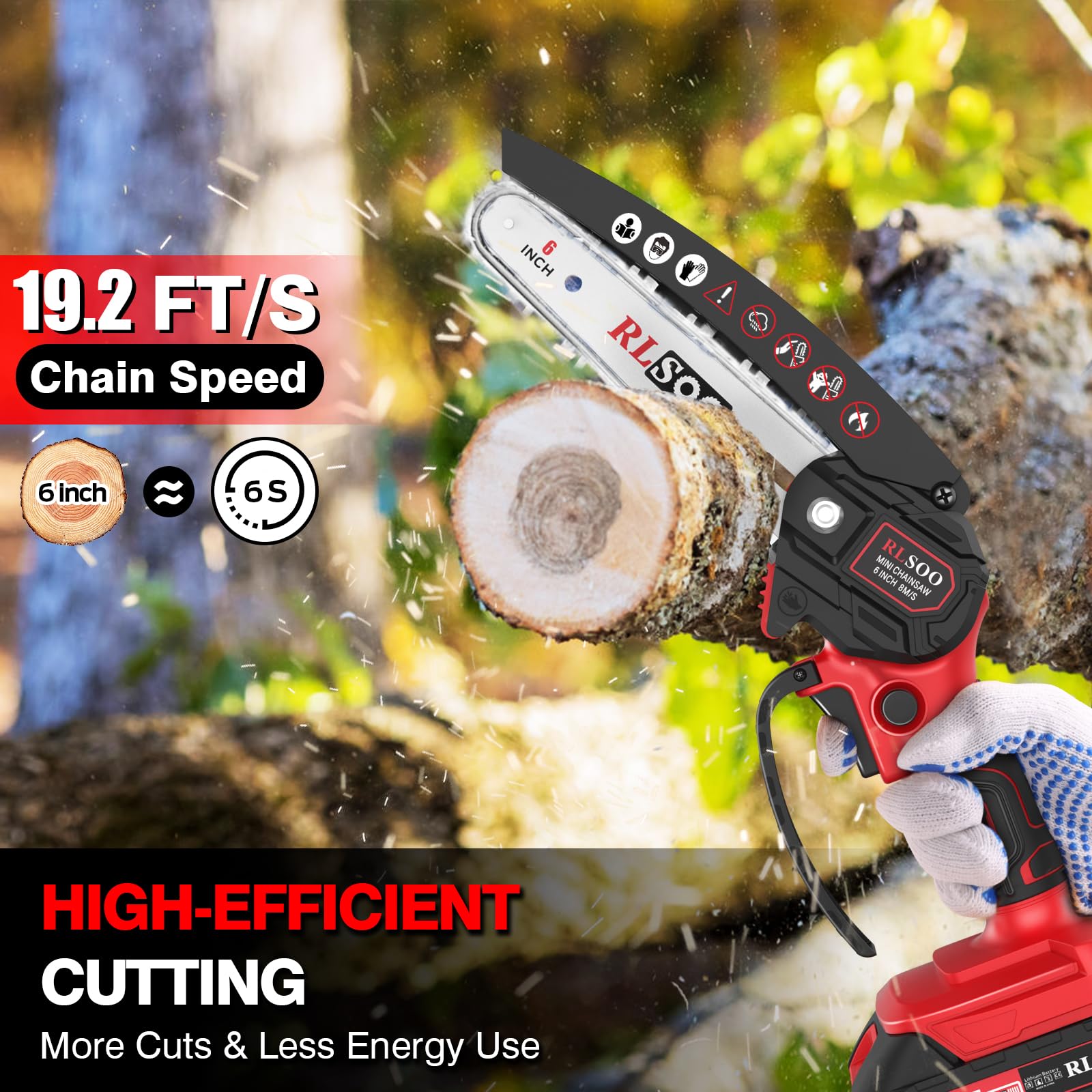 RLSOO dual-battery setup powering longer runtime for outdoor woodwork.