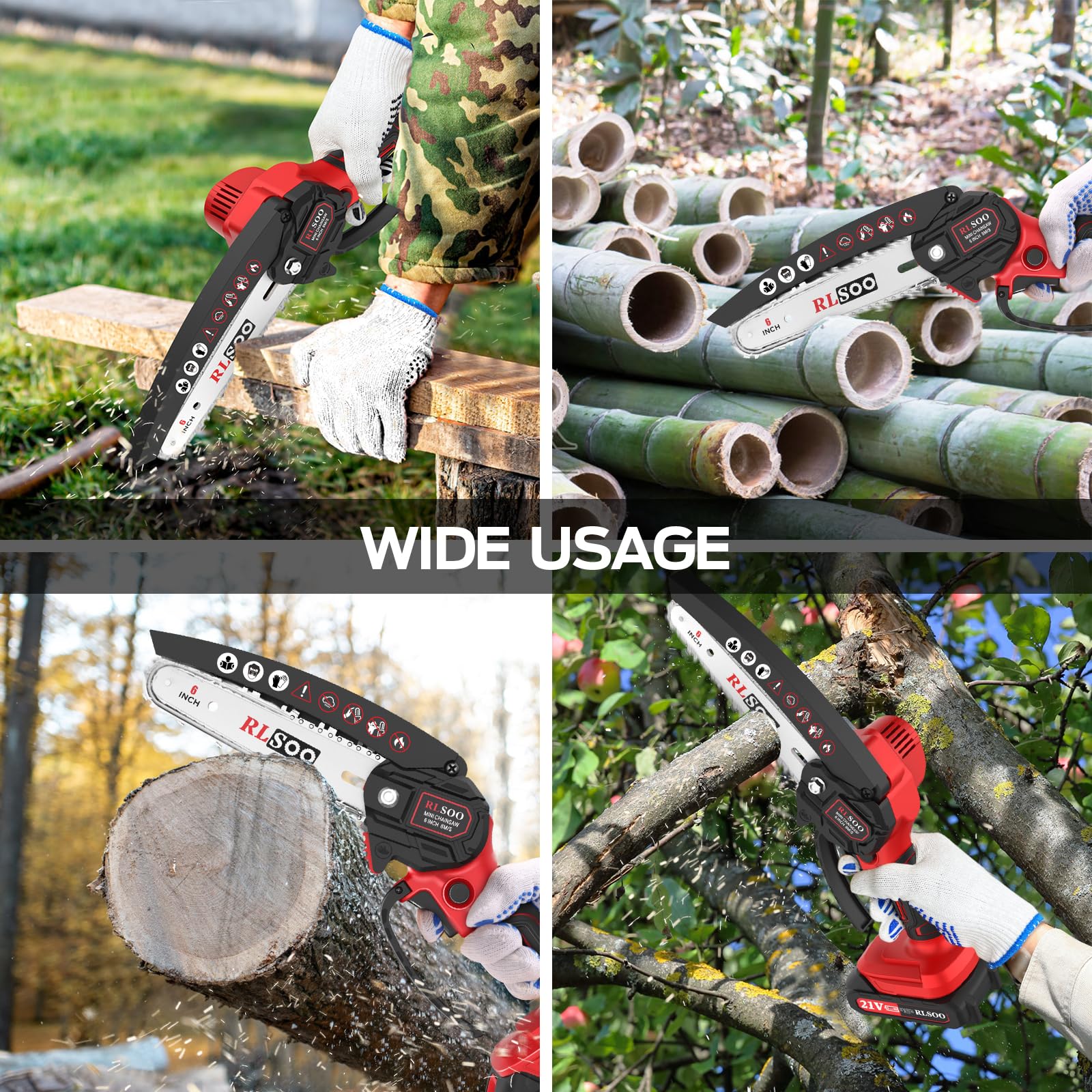 RLSOO safety gear included for protected pruning sessions.