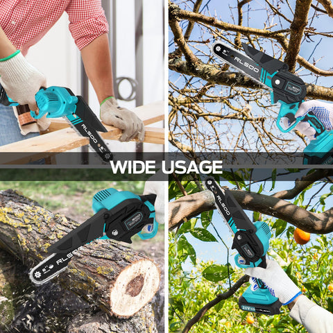 RLSOO Mini Chainsaw with safety gear included for safer trimming