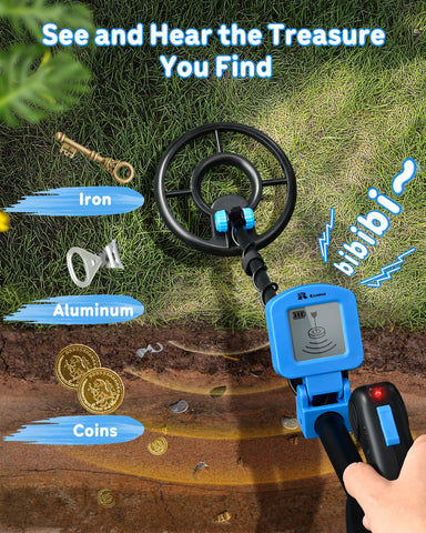 RM RICOMAX kids metal detector 7-4-inch coil for better sensitivity