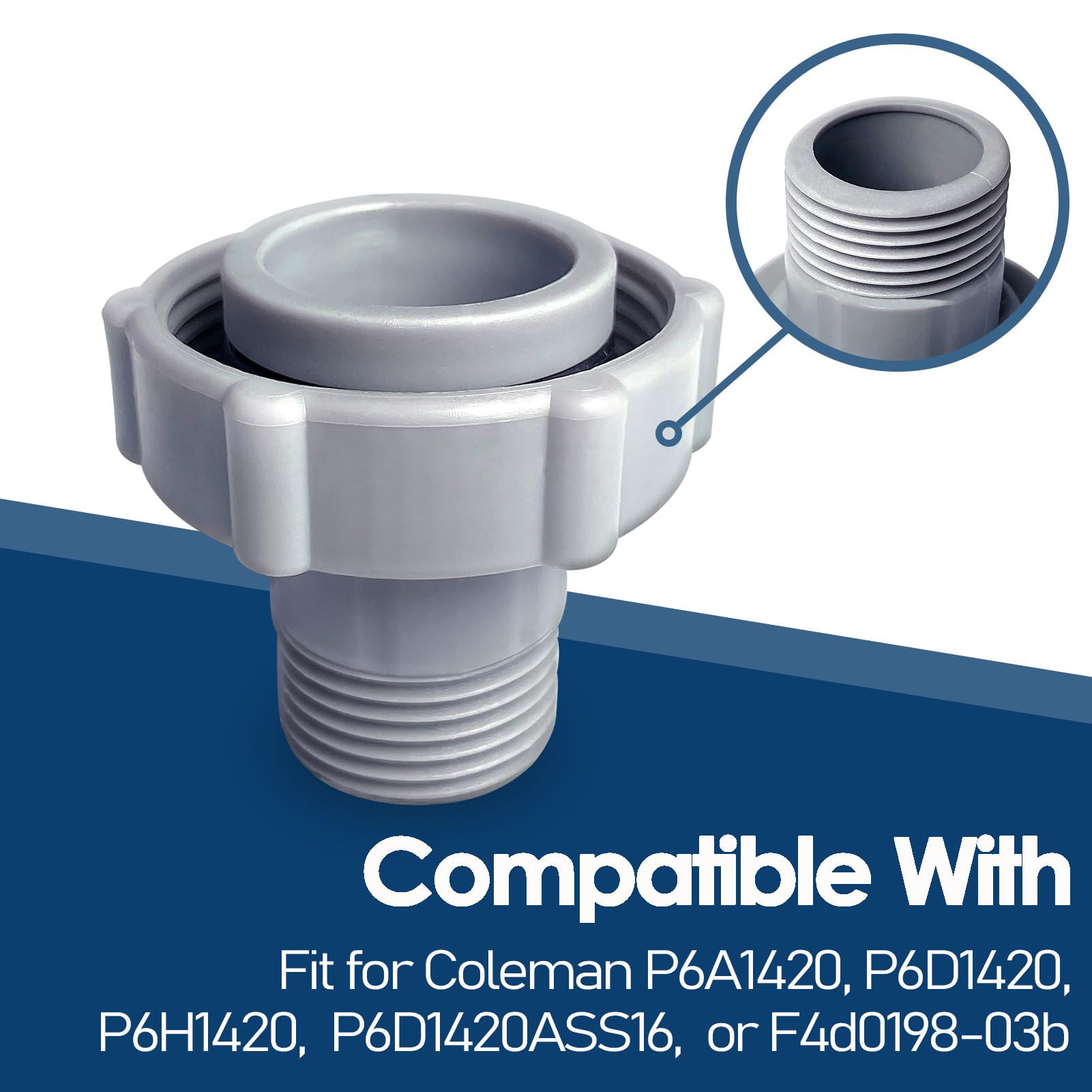 RM Romansk drain fitting compatible with P6 Coleman series pools for quick setup