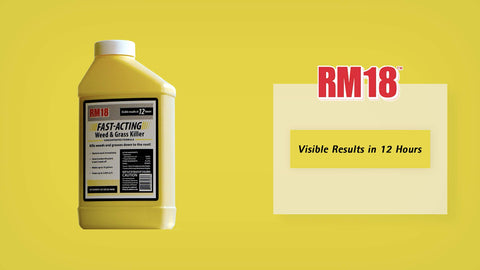 RM18 32oz bottle label close-up with clear usage directions.