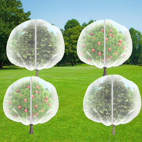 RMBHM 4Pack fruit tree netting bags with zipper provide secure coverage.