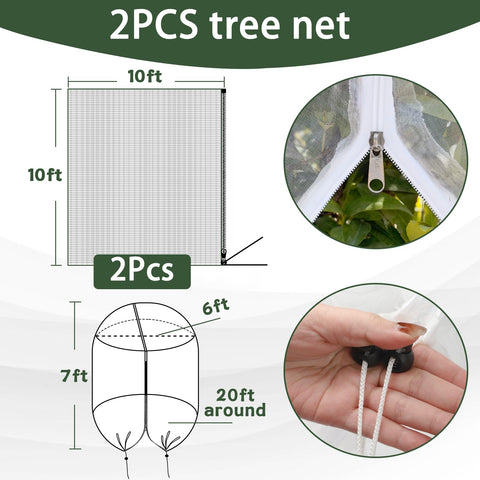 RMBHM netting with zipper and drawstring for easy tree coverage